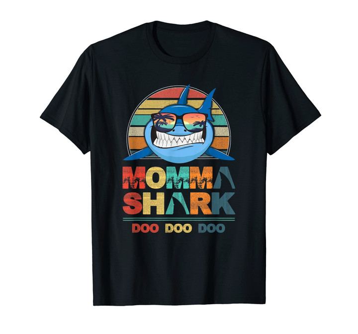 Retro Vintage Momma Shark Doo Doo Tshirt
