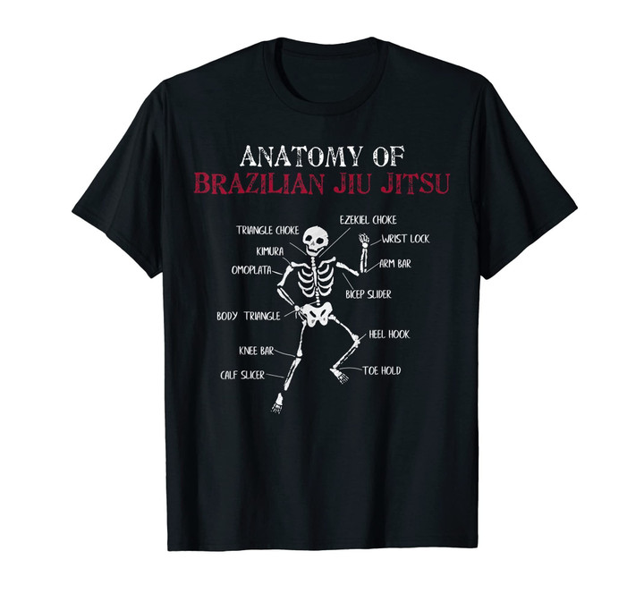 MMA Grappling Tee Anatomy of BJJ Brazilian Jiu Jitsu T-Shirt