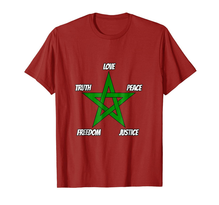 L.T.P.F.J. Moroccan Flag T Shirt Moorish American Clothing