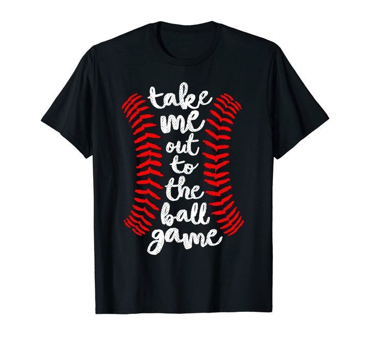 Take Me Out Ball Game Shirt Baseball Song Red Blue Black