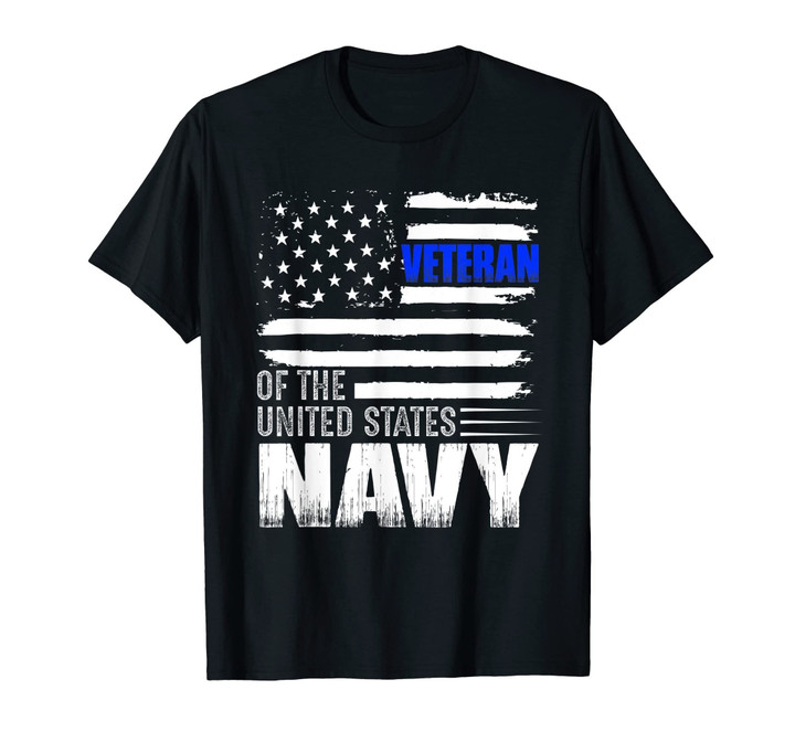 US Navy Veteran Tshirt USA Flag