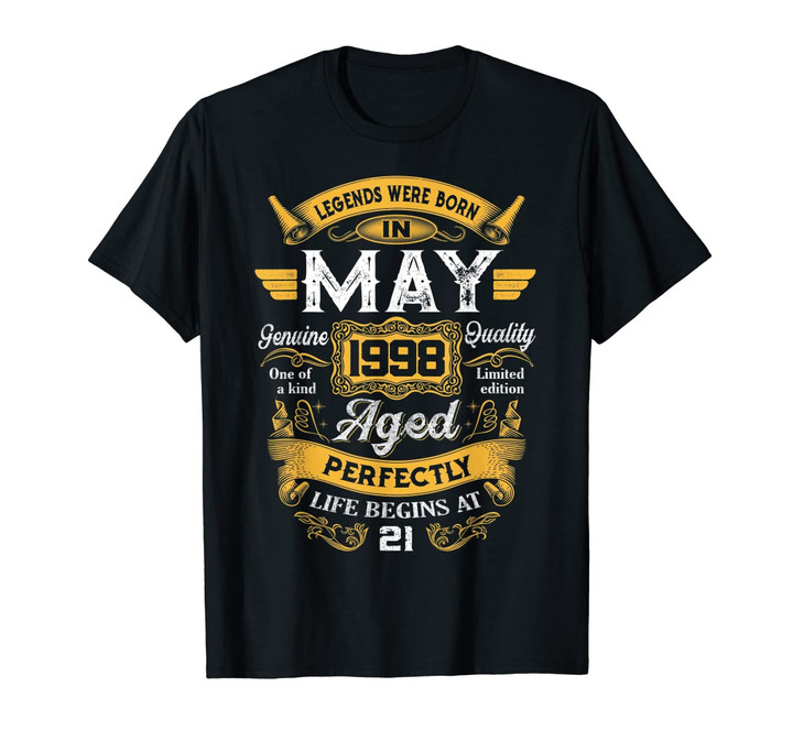 Legends Were Born In May 1998 21st Birthday Gift Shirt
