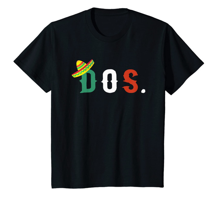 Kids 2 Year Old Mexican Fiesta Birthday Shirt Dos Anos 2nd Gift