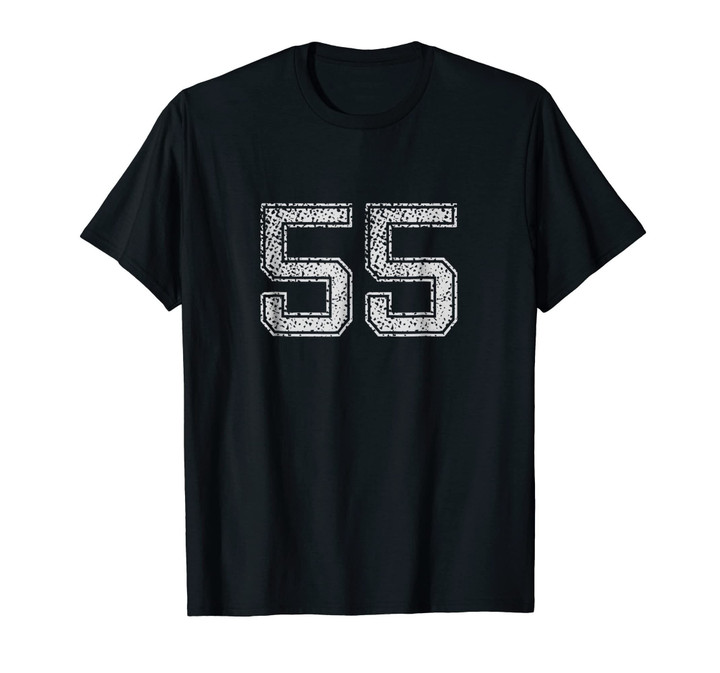 Number # 55 T-Shirt Numbered retro Style Birthday Gift