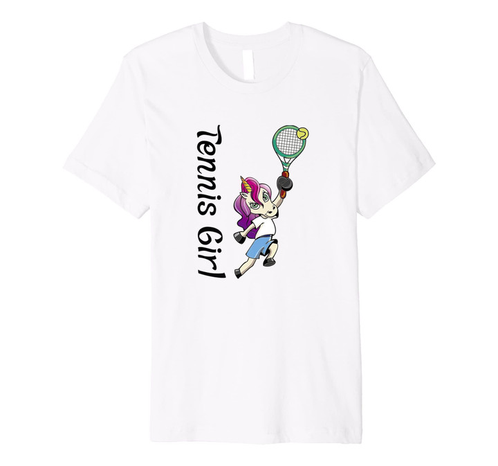 Tennis Girl T-Shirt Magical Unicorn Tennis Player Shirt