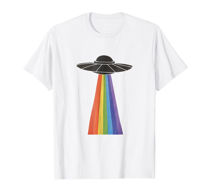 LGBT Pride UFO Shirt Alien Gay Lesbian Rainbow Love T-Shirt
