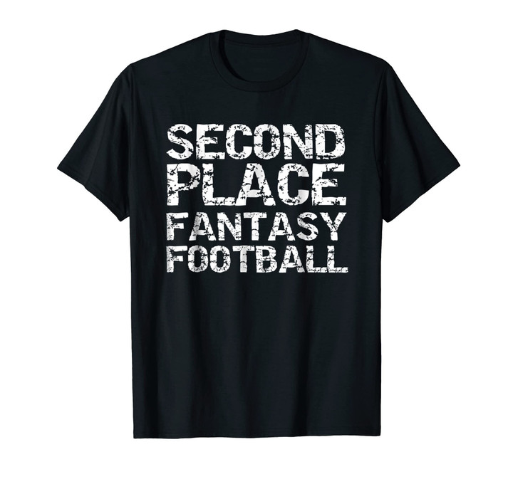 Second Place Fantasy Football Shirt Distressed 2nd Trophy
