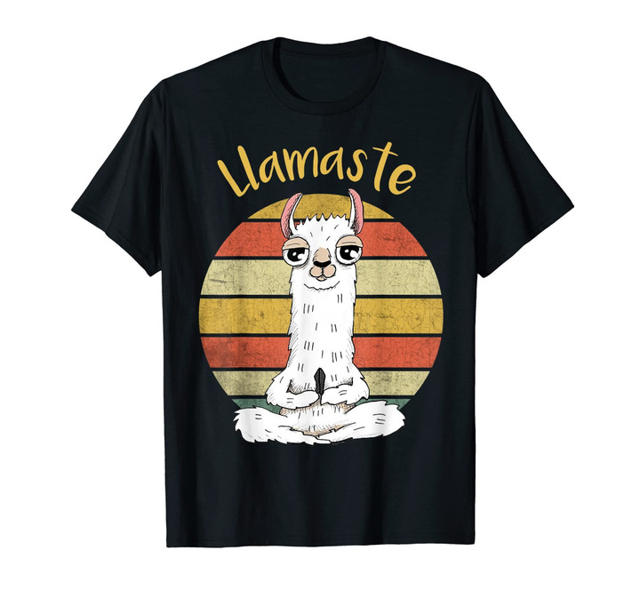 llamaste llama yoga Lotus Pose Vintage Namaste Shirt