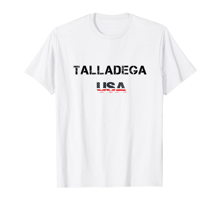 Talladega City USA Flag Letter T Shirt Apparel