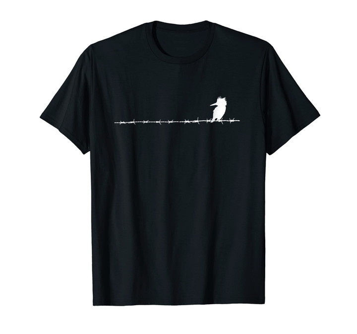 Kingfisher Bird on a Wire shirt for Birder or bird watcher