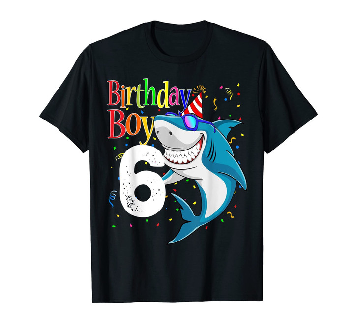 Kids 6th Birthday Boy Shark Shirts Jaw-Some Six Shirt Boys
