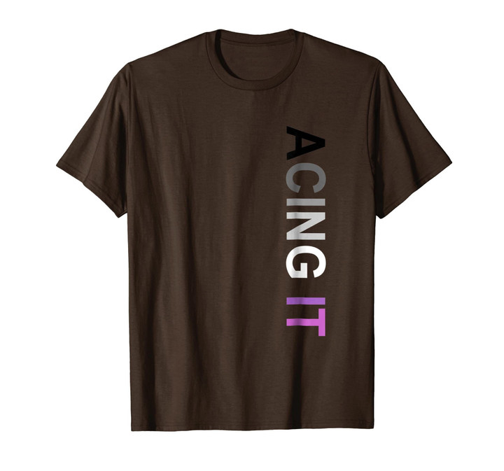 Acing it Asexual Pride T-shirt - Vertical Ace Pride tshirt