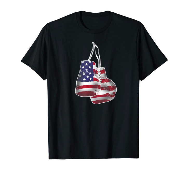 Boxing Gloves T-shirt Vintage American Flag Style