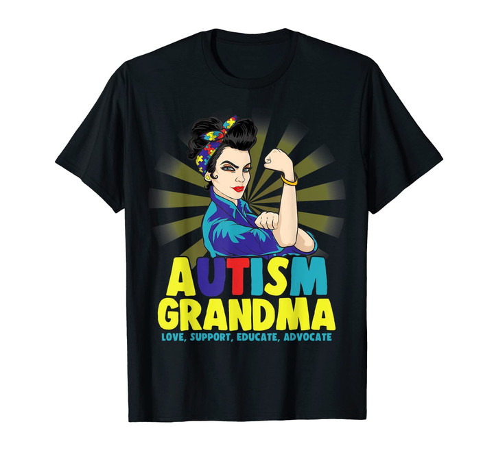Autistic Autism Awareness Grandma Strong Shirts Women Shirt
