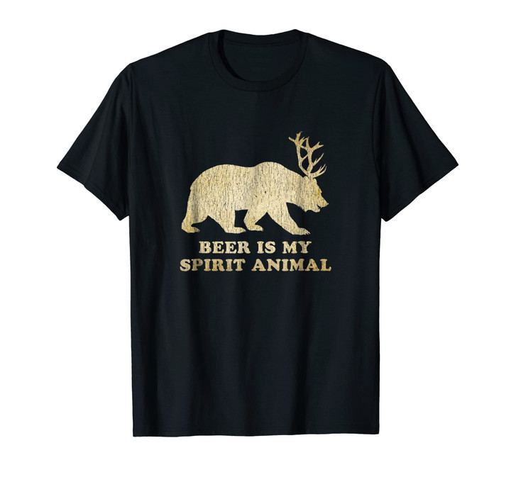 Beer Is My Spirit Animal Bear+Deer=Beer T-Shirt