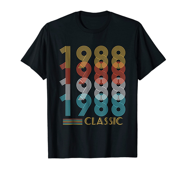 30th Birthday Gift Vintage 1988 T-Shirt For Men Women