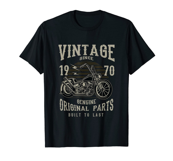 47th Birthday 1970 Vintage Retro Motorcycle Chopper Tshirt