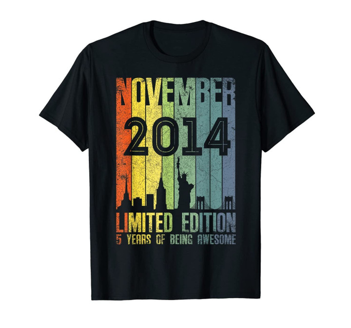 November 2014 T Shirt 5 Year Old Shirt 2014 Birthday Gift T-Shirt