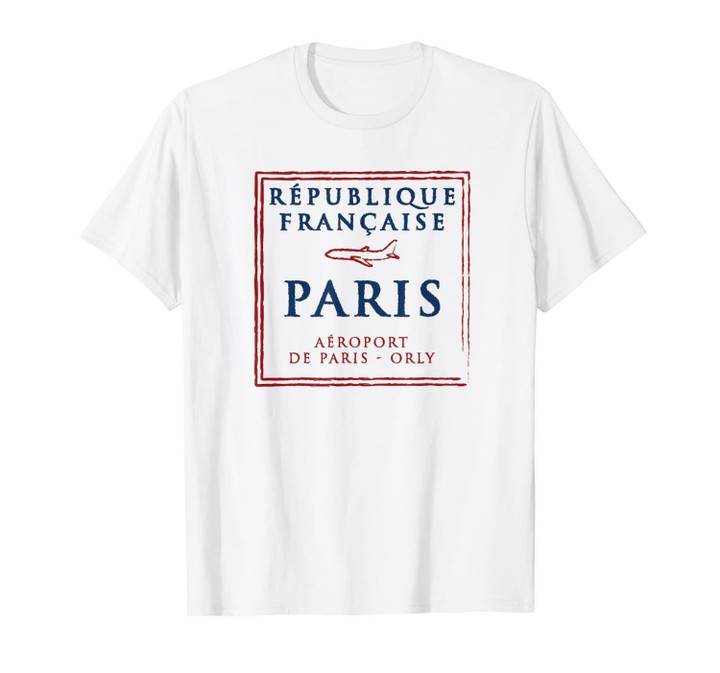 Paris France Passport Stamp Vacation Travel Souvenir T-Shirt