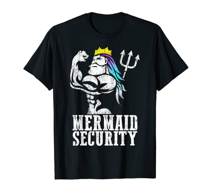 Mermaid Security Strong Merdad New Mer Dad Christmas Gift T-Shirt