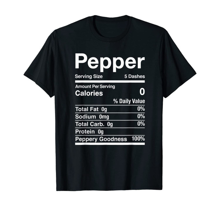 Pepper Nutrition Facts Matching T-Shirt