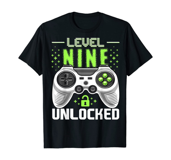 Level 9 Unlocked Video Game 9th Birthday Gamer Gift Boys T-Shirt