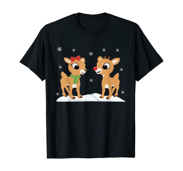 Rudolph and Clarice Shirt Christmas Kids Girls Tee Reindeer