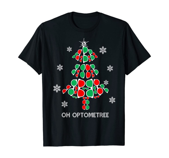 Oh Optometree Optician Shirt Funny Christmas Glasses Tree T-Shirt