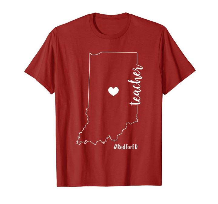 Red For Ed Indiana Teacher Gifts #RedforEd T-Shirt