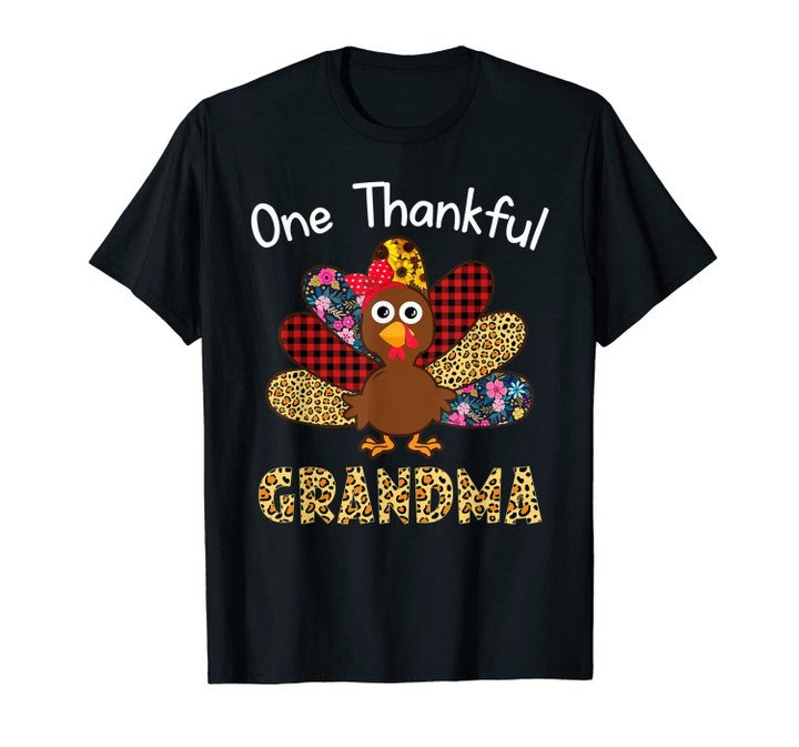 One Thankful Grandma turkey Thanksgiving matching family T-Shirt
