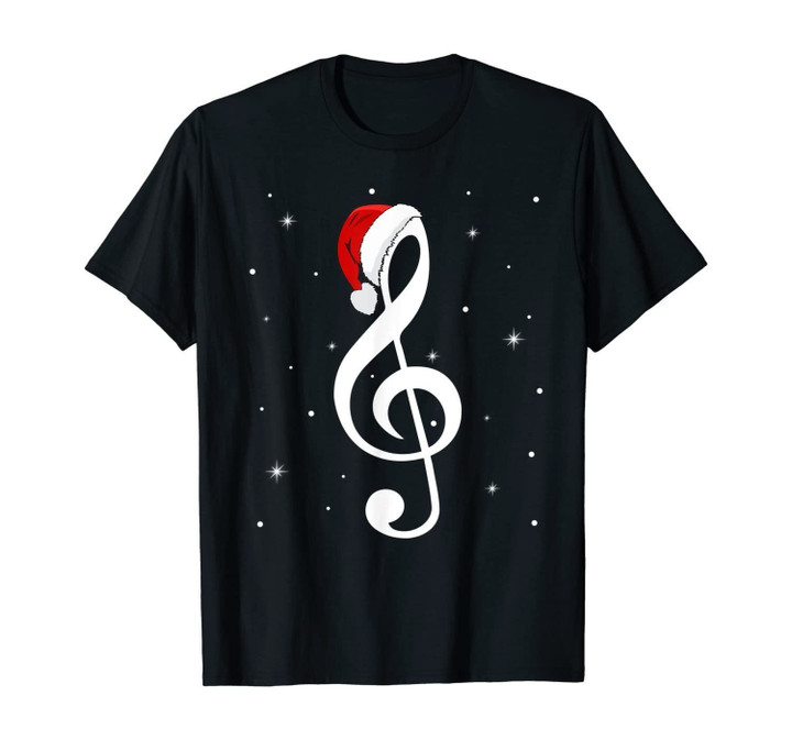 Musical Note Santa Hat Music Lover Merry Christmas Gifts T-Shirt