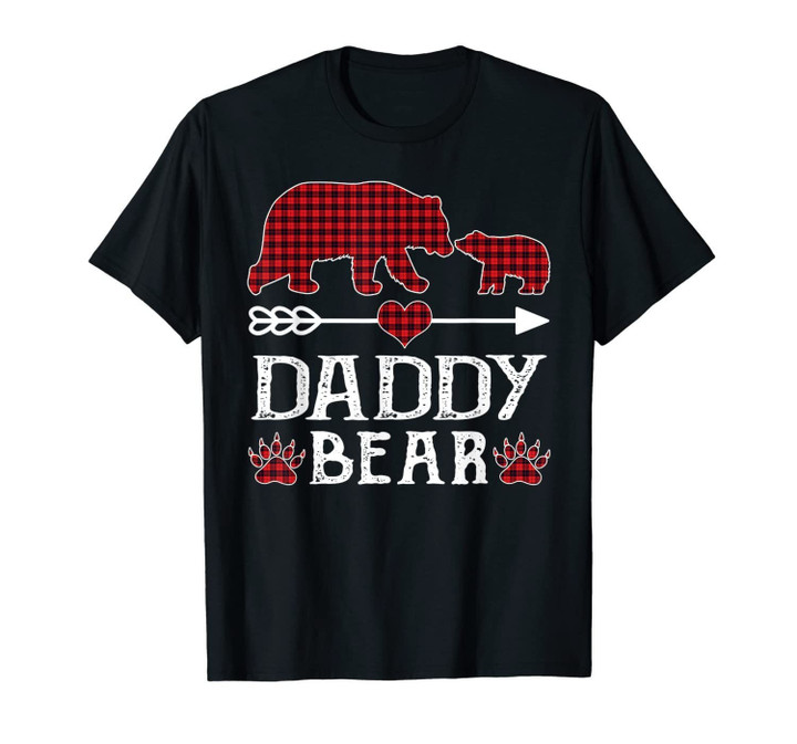 Red Plaid Daddy Bear Matching Pajama Family Christmas Gift T-Shirt