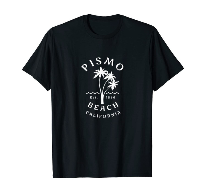 Retro Cool Vintage Pismo Beach California Palm Tree Novelty T-Shirt