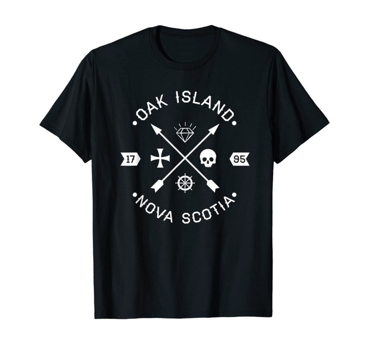 Oak Island Nova Scotia Arrows and Skulls Gift Shirt - White
