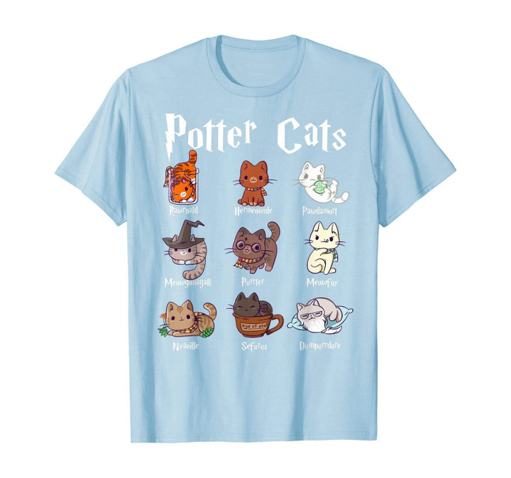 Potter Cats Kitten Funny Harry Pawter Cute Gift T-Shirt