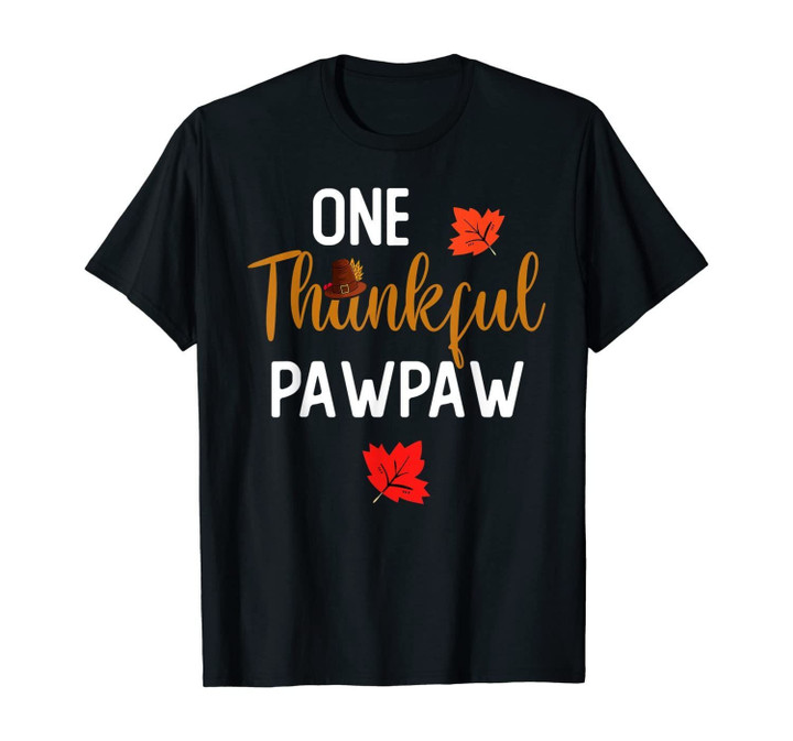 One Thankful Pawpaw Turkey Costume Thanksgiving Mens Gift T-Shirt