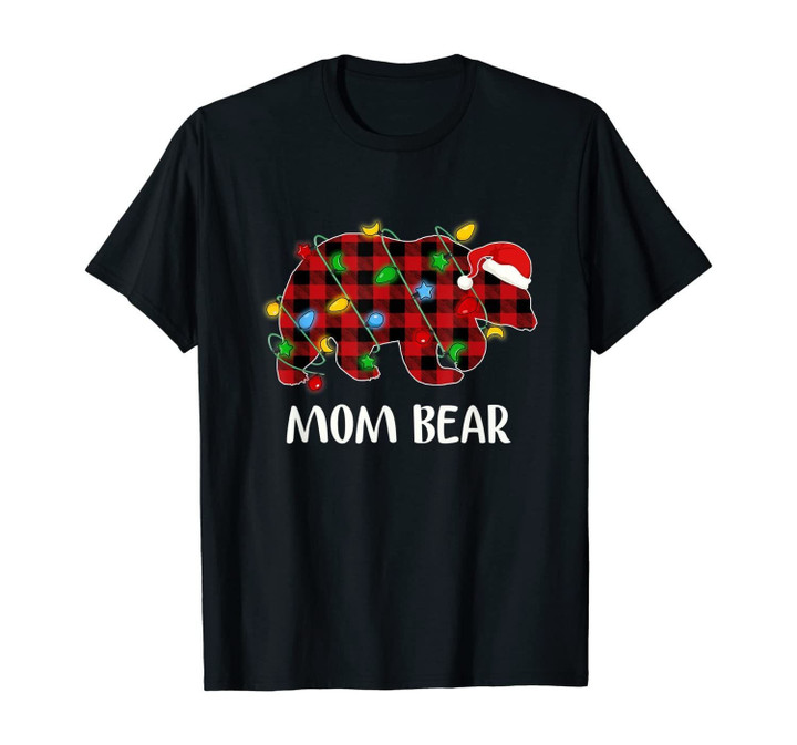 Mom Christmas Pajama Plaid Family Gift T-Shirt