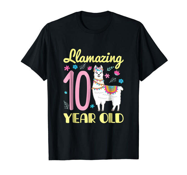 Llama Birthday Shirt - 10th Birthday