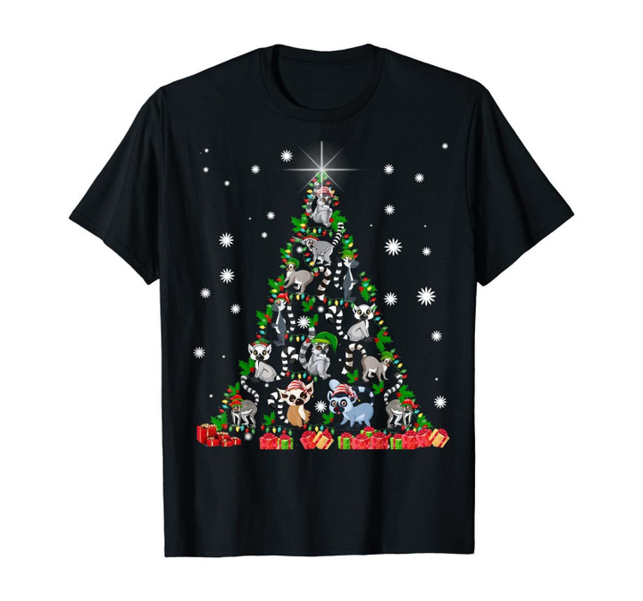 Lemurs Christmas Tree t shirt T-Shirt
