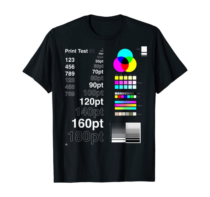 Mens CMYK Graphic Design Print Test T-Shirt