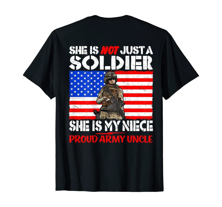Mens My Niece My Soldier Hero Proud Army Uncle - Military Family T-Shirt