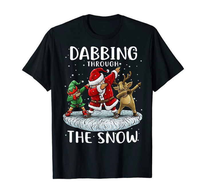 Santa Dabbing Through The Snow Funny Christmas Boys Kids T-Shirt