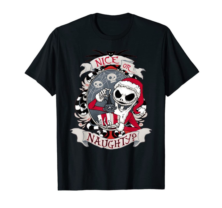 Nice or naughty Nightmare Before xmas scary gift T-Shirt