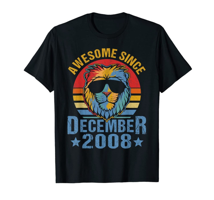 Lion 2008 Awesome December 11th Birthday Gifts Men King T-Shirt