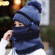 Beanie Hat and scarf set with Mask - 3 Colors
