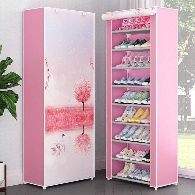 10 Tiers Hallway Shoe Organizer Oxford Cloth Dust-proof Shoes Rack Storage Cabinet For Home Furniture Saving Space Shoes Closet