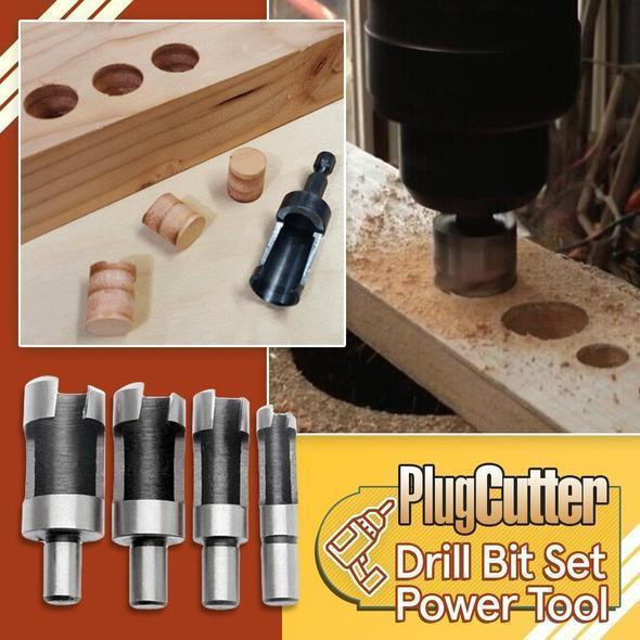 Plug Cutter Drill Bit Set Power Tool (4pcs)
