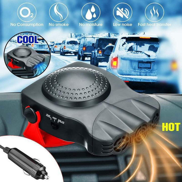 Premium Portable 2 In 1  Car Defroster And Heater 12V 12.5A 150W Protable Auto   Heating Cooling Fan Windscreen Window Demister Defroster Driving