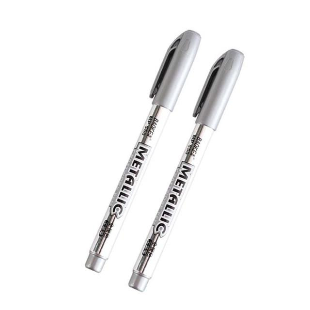 2pcs/lot DIY Metallic Waterproof Permanent Paint Marker Pens Gold And Silver For Drawing