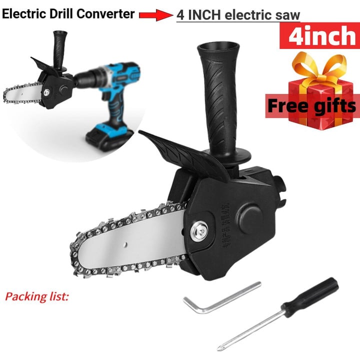 4/6 Inch Chainsaw Electric Drill Modified To Electric Chainsaw